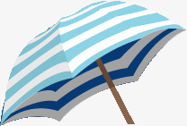 蓝白条雨伞素材