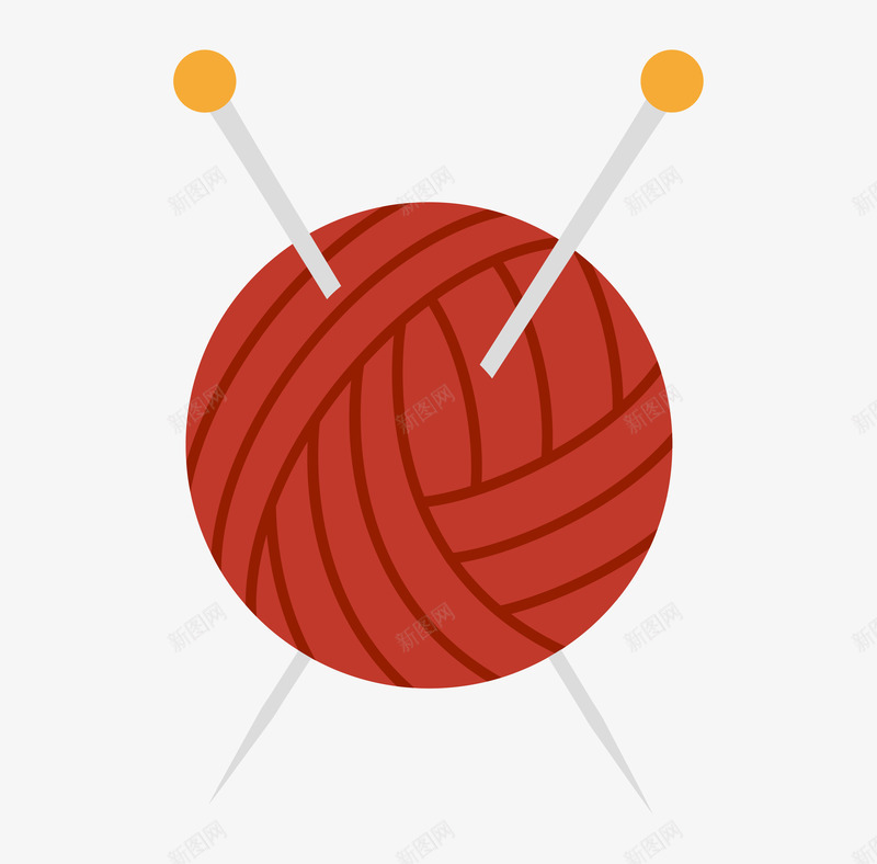 红色手绘的毛线球png免抠素材_新图网 https://ixintu.com 动漫动画 卡通手绘 毛线球 红色 线团 装饰图