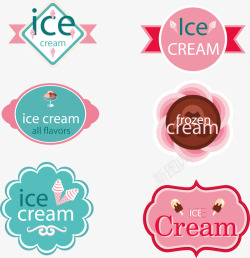 冰淇淋标签矢量图素材