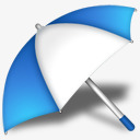 卡通蓝色白色相间雨伞图标png_新图网 https://ixintu.com 卡通 白色 相间 蓝色 雨伞