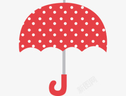 白色波点红雨伞素材