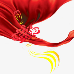中国结红色丝带素材