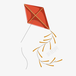 红色风筝红色方形纸鸢风筝矢量图高清图片