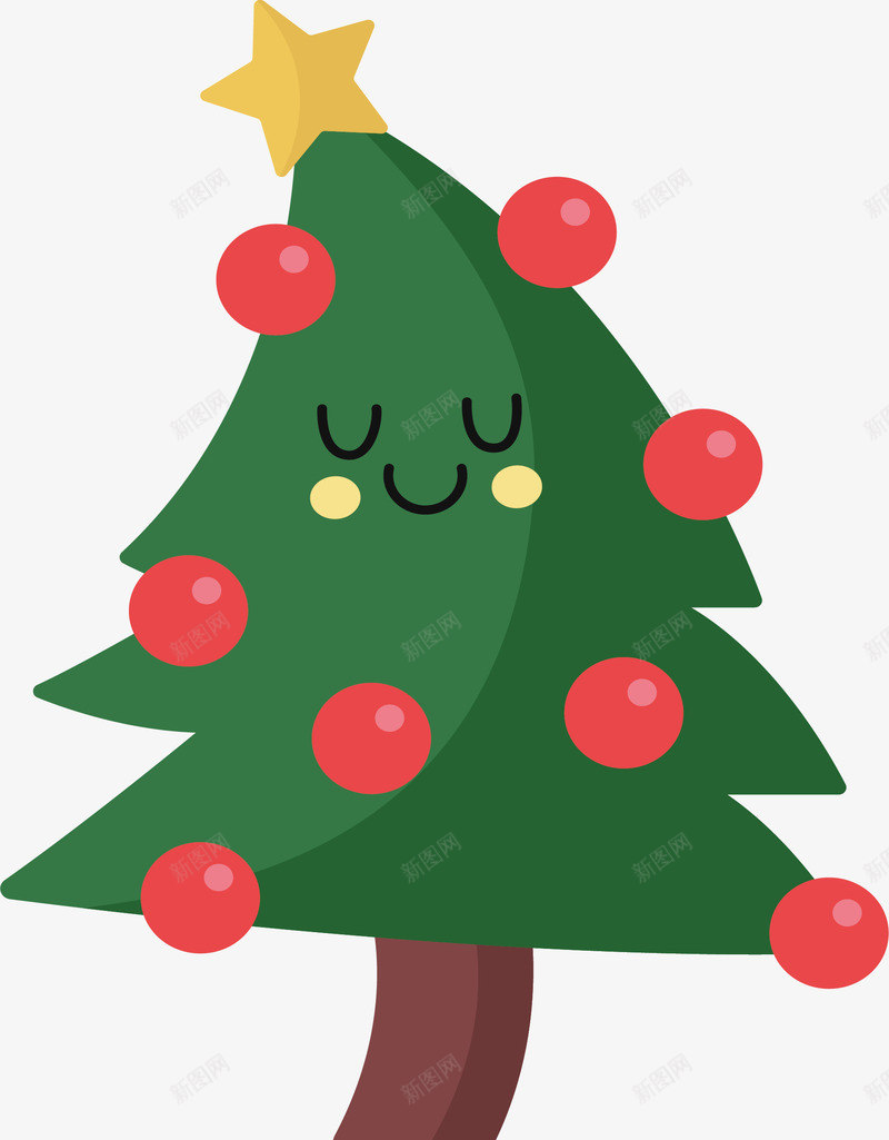 红色小球圣诞树png免抠素材_新图网 https://ixintu.com 圣诞树 圣诞祝福 圣诞节 微笑圣诞树 矢量png 红色小球