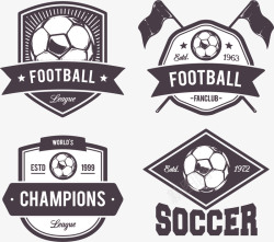 足球标签设计手绘足球俱乐部矢量图高清图片