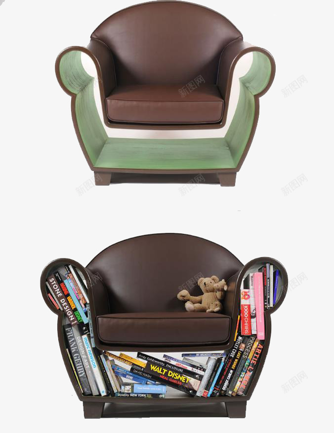 沙发书柜一体咖啡色png免抠素材_新图网 https://ixintu.com 一体 书柜 咖啡色 沙发 设计