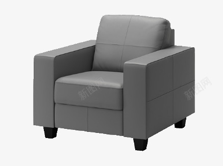 沙发椅png免抠素材_新图网 https://ixintu.com 工业风沙发椅 棉布 灰色