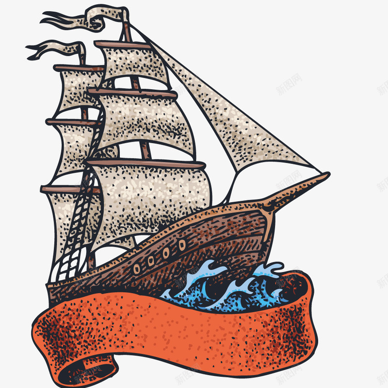 航行小船png免抠素材_新图网 https://ixintu.com 图案 形状 旅行 航海 艺术 装饰