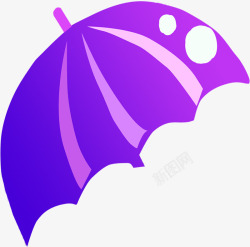 卡通紫色雨伞素材