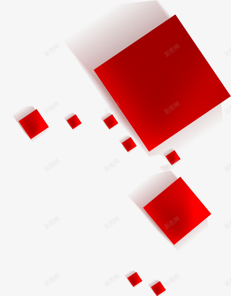 红色卡通立体方形png免抠素材_新图网 https://ixintu.com 卡通 方形 立体 红色 设计