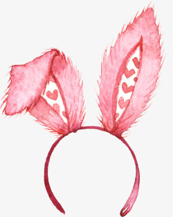 卡通手绘兔耳朵发卡素材
