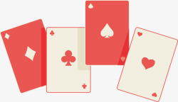 红色扑克矢量图素材