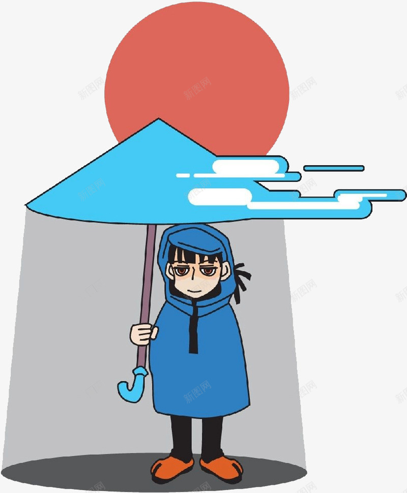 打伞的男孩png免抠素材_新图网 https://ixintu.com 卡通 太阳 手绘 打伞 男孩 雨伞