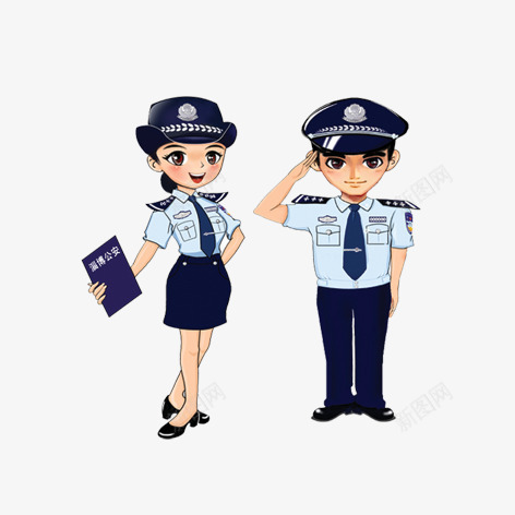 卡通警察png免抠素材_新图网 https://ixintu.com 公安 动漫警察 卡通人物形象 卡通警察