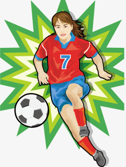 踢足球女孩素材