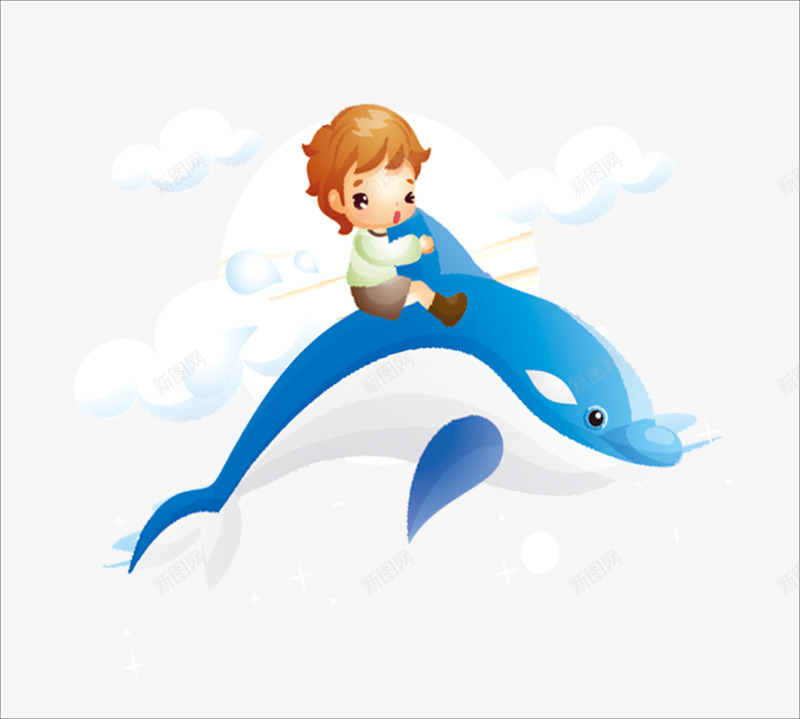 儿童海豚png免抠素材_新图网 https://ixintu.com 儿童 六一 小海豚 海豚 玩耍