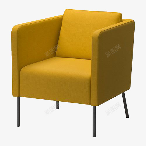 黄色单人沙发png免抠素材_新图网 https://ixintu.com 产品实物 创意沙发 单人沙发 家具 家具沙发 沙发 舒适沙发 黄色