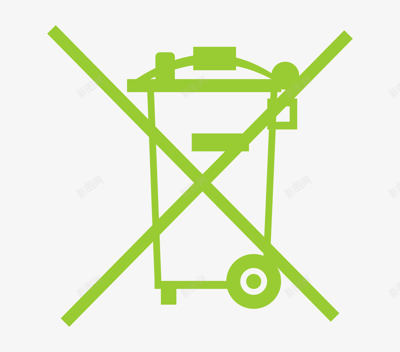 卡通手绘绿色的垃圾桶png免抠素材_新图网 https://ixintu.com 创意 动漫动画 卡通手绘 卡通标签 简约 绿色的垃圾桶