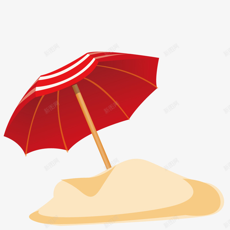 红色遮阳伞png免抠素材_新图网 https://ixintu.com 形状 手绘 模型 雨伞