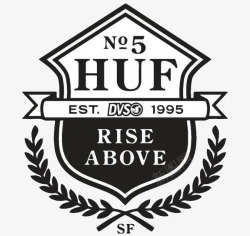 国外徽章HUF徽章高清图片