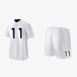 白色运动服足球服装素材