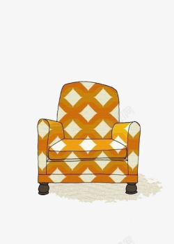 格子沙发黄色格子沙发高清图片