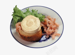 瓷盘中的虾球奶酪瓷盘中的虾球奶酪高清图片