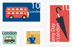 英国伦敦纪念邮票素材