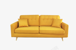楂樻鍖呰黄色客厅三人沙发高清图片