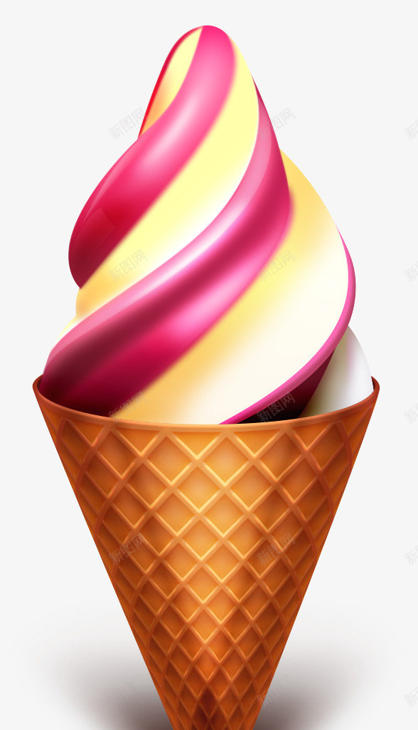 粉红色冰淇淋psd免抠素材_新图网 https://ixintu.com 冰淇淋 甜品儿童 美食 雪糕