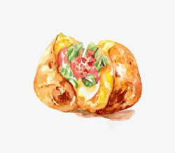 手绘食物三明治手绘三明治高清图片