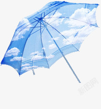 蓝天雨伞素材