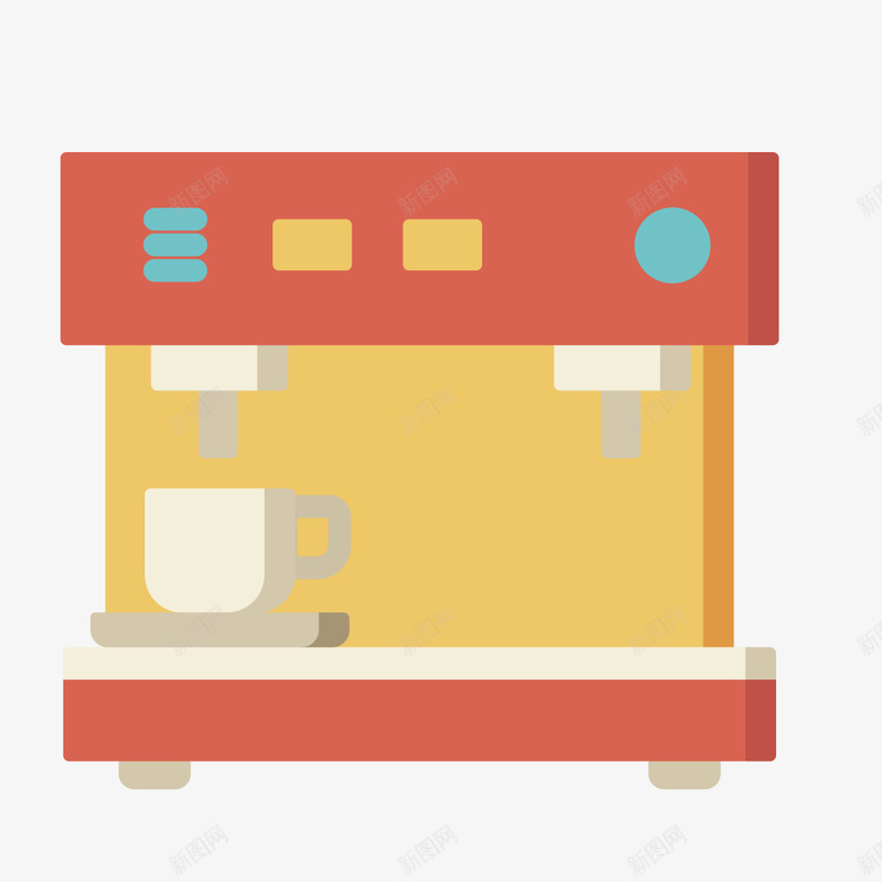 咖啡机图标矢量图ai_新图网 https://ixintu.com 咖啡机 图标 圆形 工具 平面 方形 杯子 矢量图