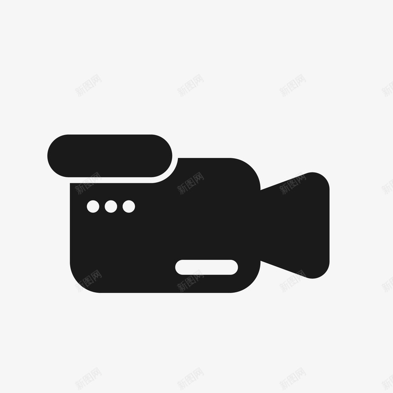 黑色摄像机标签图标png_新图网 https://ixintu.com 卡通摄像机 数码产品 数码电器 黑色摄像机