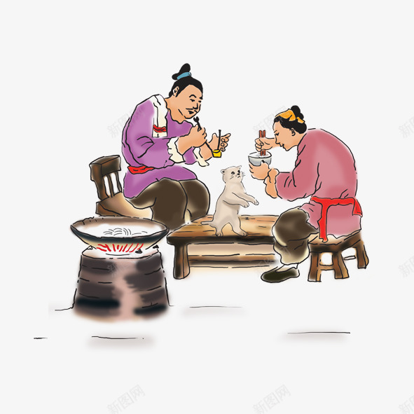 古典人物聚餐psd免抠素材_新图网 https://ixintu.com 人物 古典 吃饭 吃饭古代 年代 经典 聚餐