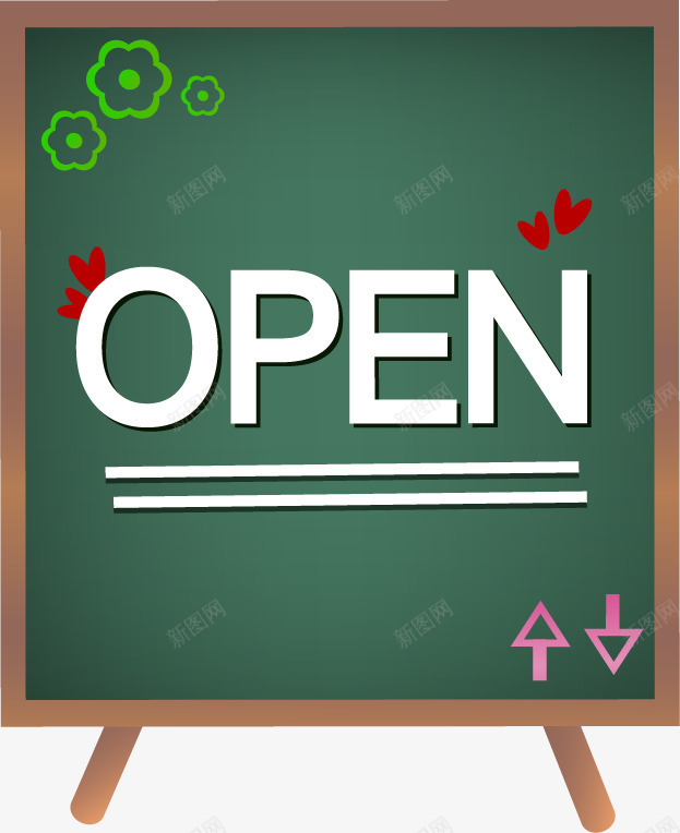 卡通精美开业open黑板png免抠素材_新图网 https://ixintu.com open 卡通 开业 精美 英文开业 黑板