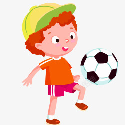卡通足球少年男孩装饰图案素材