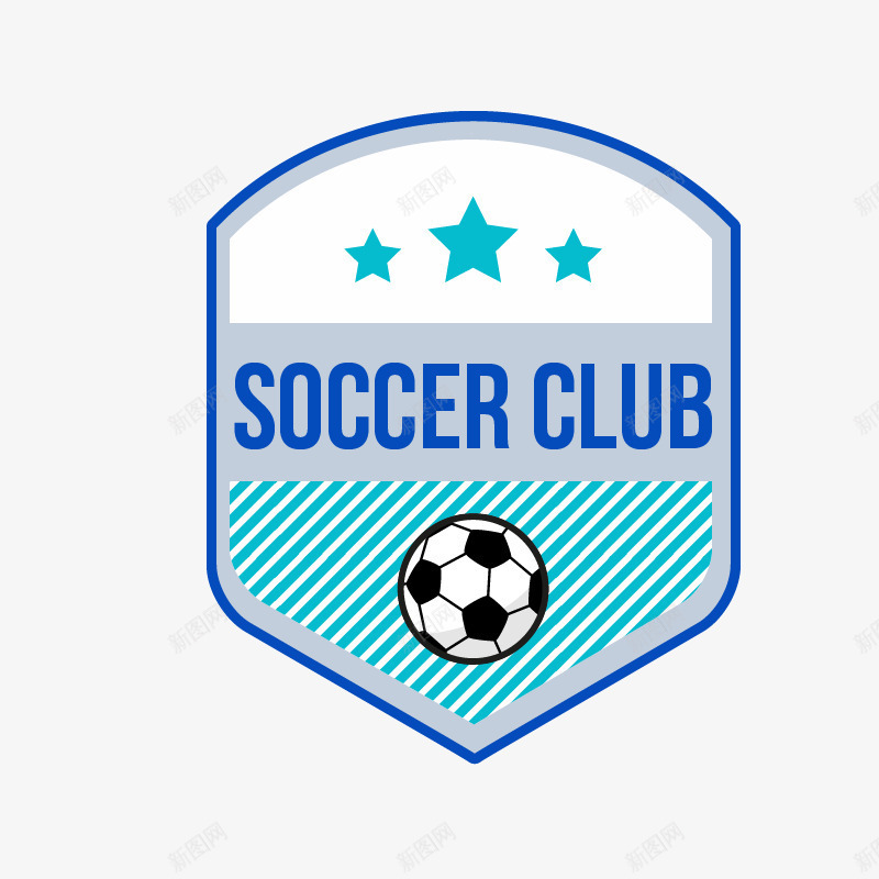 蓝色足球俱乐部标签png免抠素材_新图网 https://ixintu.com 俱乐部标志 足球俱乐部 足球标签