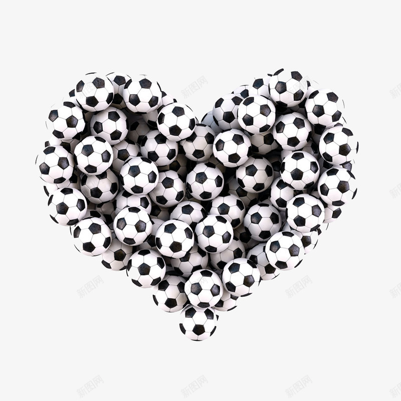 足球爱心png免抠素材_新图网 https://ixintu.com 创意 创意图案 合集 爱心 球类 足球 黑色爱心