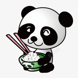 熊猫吃饭矢量图素材