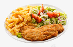 薯条鸡排美味的炸鸡西餐高清图片