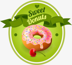 绿色甜甜圈标志素材