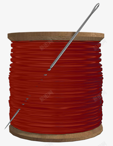 红色针线png免抠素材_新图网 https://ixintu.com 免抠 布 素材 红色 纺织 针线