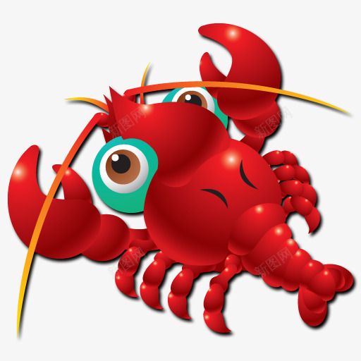 红红的龙虾png免抠素材_新图网 https://ixintu.com 可爱的龙虾 大眼睛的龙蛇 红红的龙虾