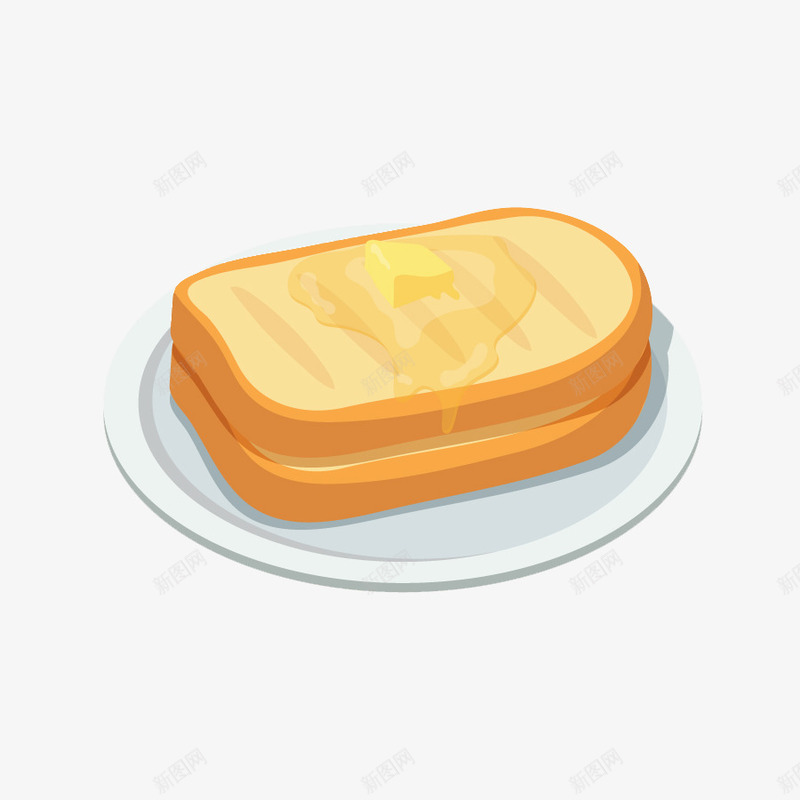 黄油面包矢量图ai免抠素材_新图网 https://ixintu.com 加工食品 烘焙 西餐 食品 矢量图
