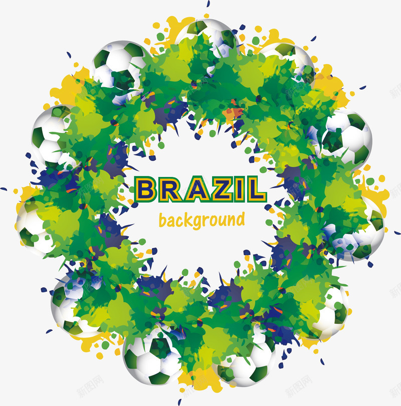 巴西足球png免抠素材_新图网 https://ixintu.com 创意 创意素材 足球 足球背景