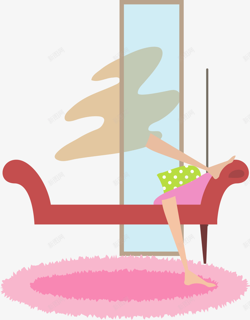手绘躺沙发上的女孩插画png免抠素材_新图网 https://ixintu.com 女孩 手绘 瘫沙发上 瘫靠沙发 躺沙发 音乐