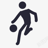 手绘黑色踢足球图标png_新图网 https://ixintu.com 图标 足球 黑色