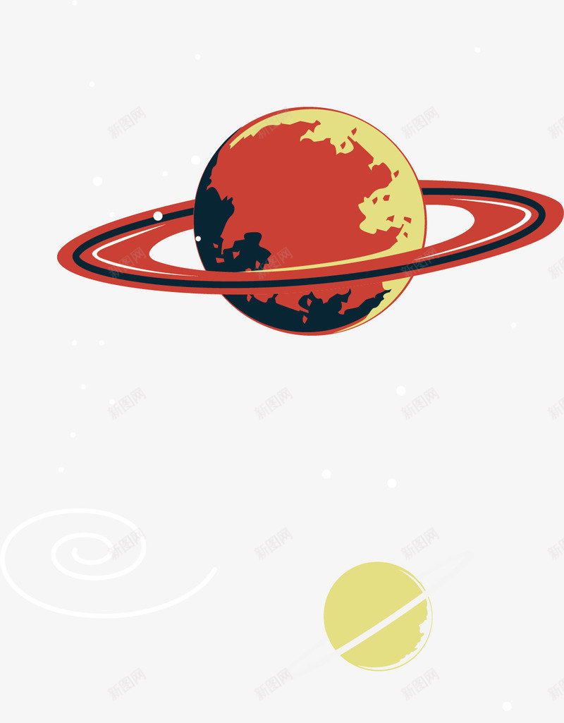 火星的魅力矢量图ai免抠素材_新图网 https://ixintu.com 动漫 动画 月球 火星 火红色 红红色 矢量图