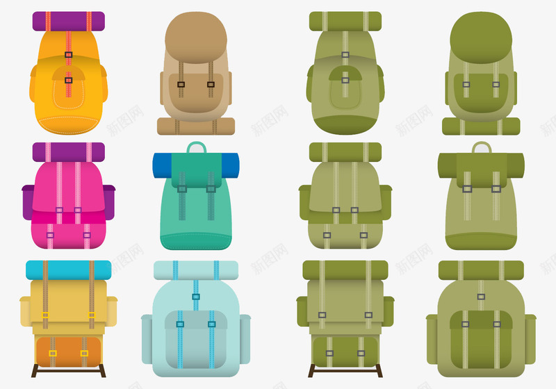 小清新出行行李标图标png_新图网 https://ixintu.com 包包 合集 图标 彩色 旅游 行李